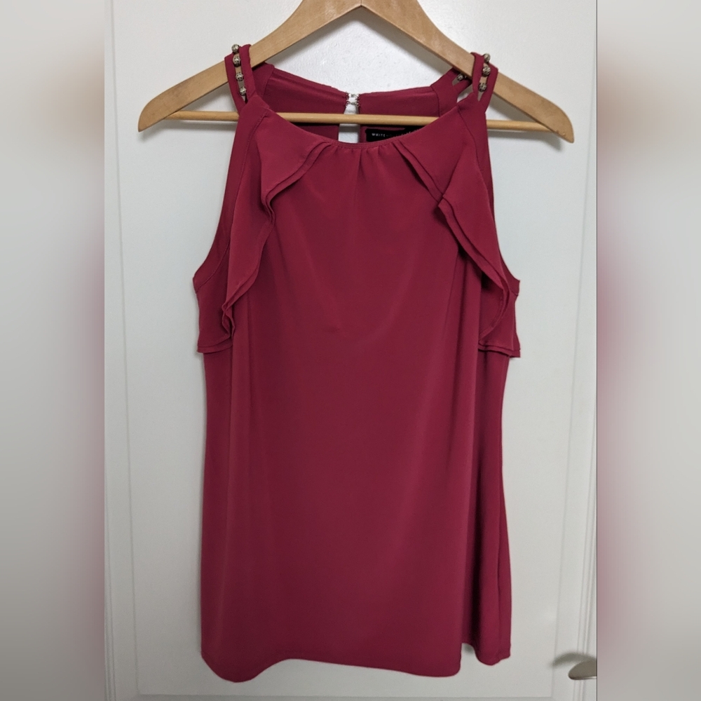 Black House White Market sleeveless fuchsia top with antique beaded jewels